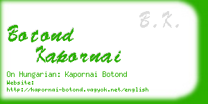 botond kapornai business card